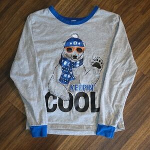 💥Buy2Get1Free💥Kids Gray and Blue Polar Bear Shirt